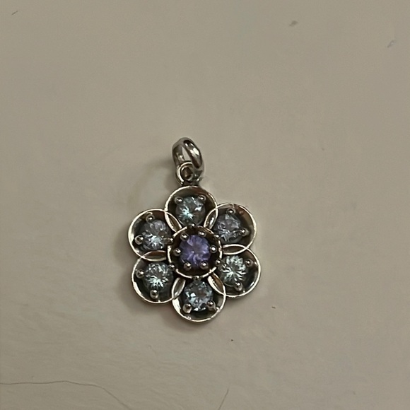 Kornerupine and purple spinel 14k white gold pendant
